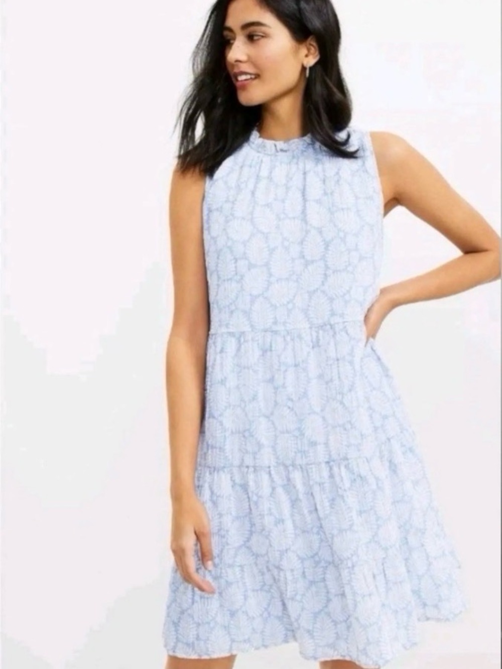 LOFT Blue White Dress XXLP